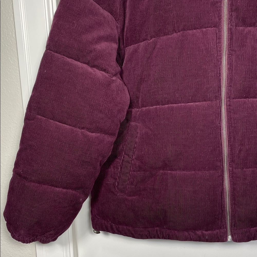 Levi's Zoe Corduroy Jacket Size XXL Full Zip Coat Burgundy Puffer Red Purple - Picture 3 of 17